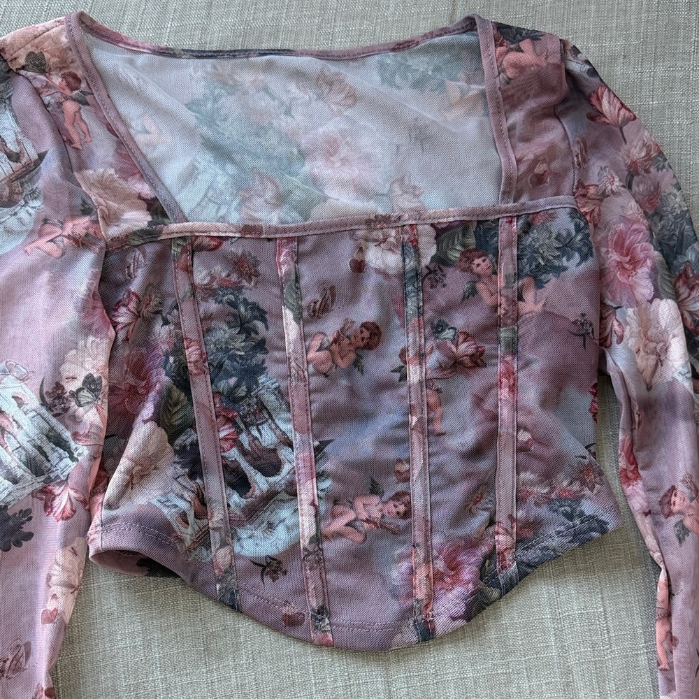 Angelic Pink Long Sleeve Women's Top - Picture 2 of 4